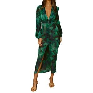 Runaway Graceful Sheer V Neck Dress Size S